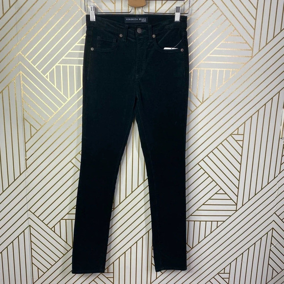 Veronica Beard Kate 10” Skinny Corduroy Jeans in Forest Green Size US 24 - Picture 2 of 12